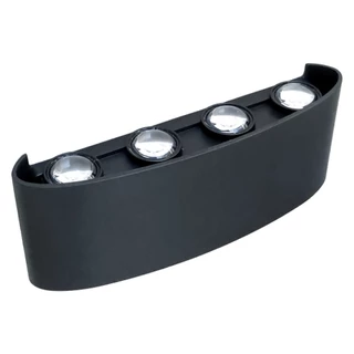 Arandela de Efeito Externa Interna Meia Lua LED 8W Sierra 8 Fachos Branco Quente 3000K Preta Bivolt | Luminária de Parede, Muro, Fachada