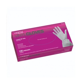 Luva De Vinil Com Talco Vertix c/100un Tam. M
