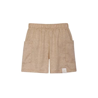 Short Feminino Infantil Malha Brilho Polo Wear Dourado