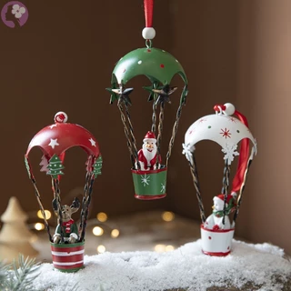 Pingente De Pára-Quedas De Balão De Ar Quente De Natal , Ornamento De Árvore Criativa , Decorações De Ferro Nórdico