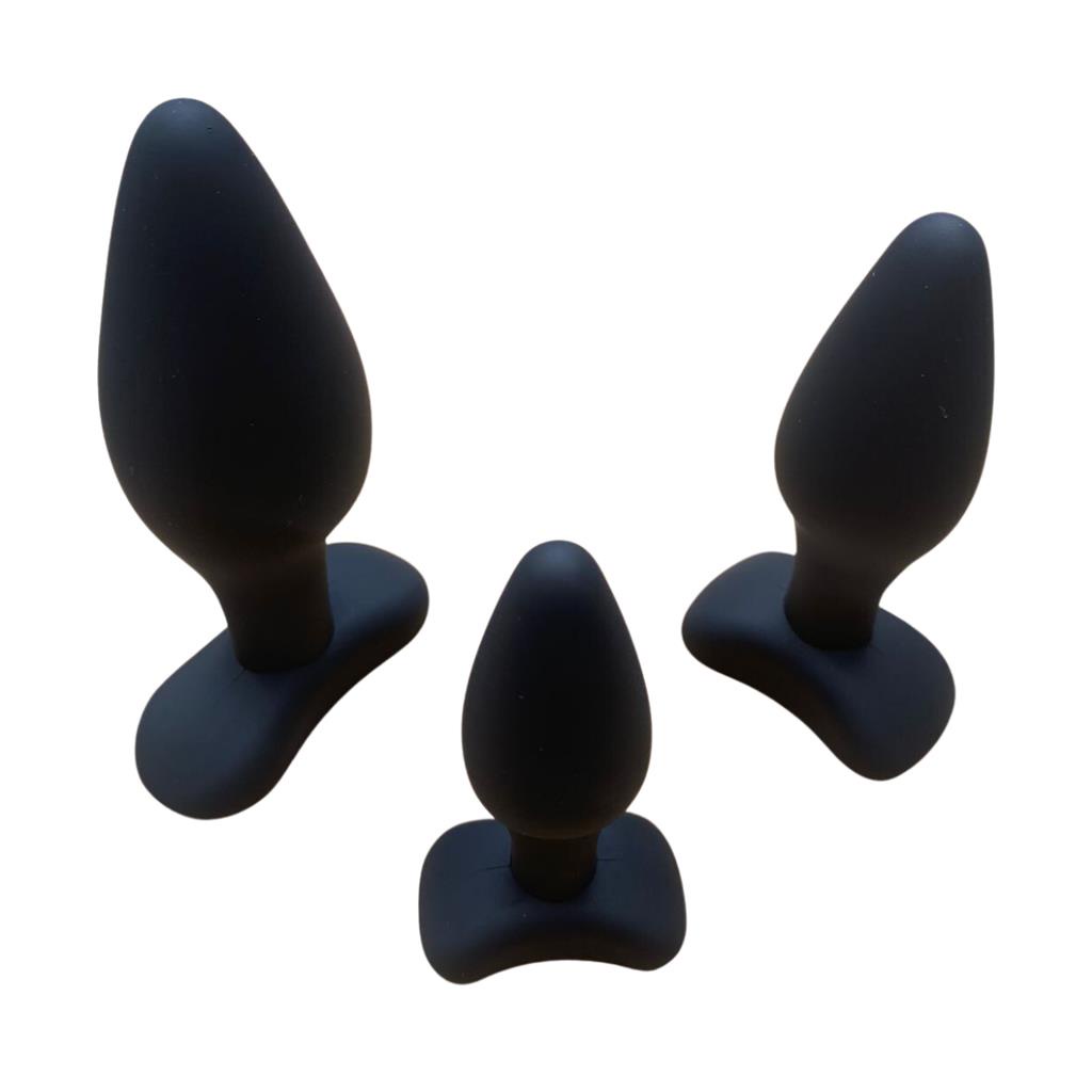 Kit Sex Shop 3 Plug Anal Silicone 3 Unidades P M e G Varios Tamanhos Sexo  Anal | Shopee Brasil