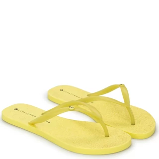 Rasteira Praia Yellow Glitter Enfeite Ouro