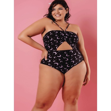Maiô Feminino Estampado Lua Plus Size Moda Verão