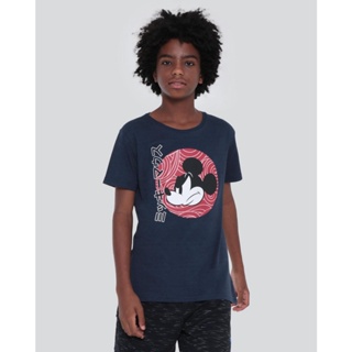 Camiseta Juvenil Mickey Disney Azul Marinho