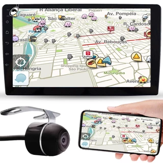Multimídia Automotivo Android 9" Polegadas Espelhamento Bluetooth USB E-Tech Premium + Câmera Ré
