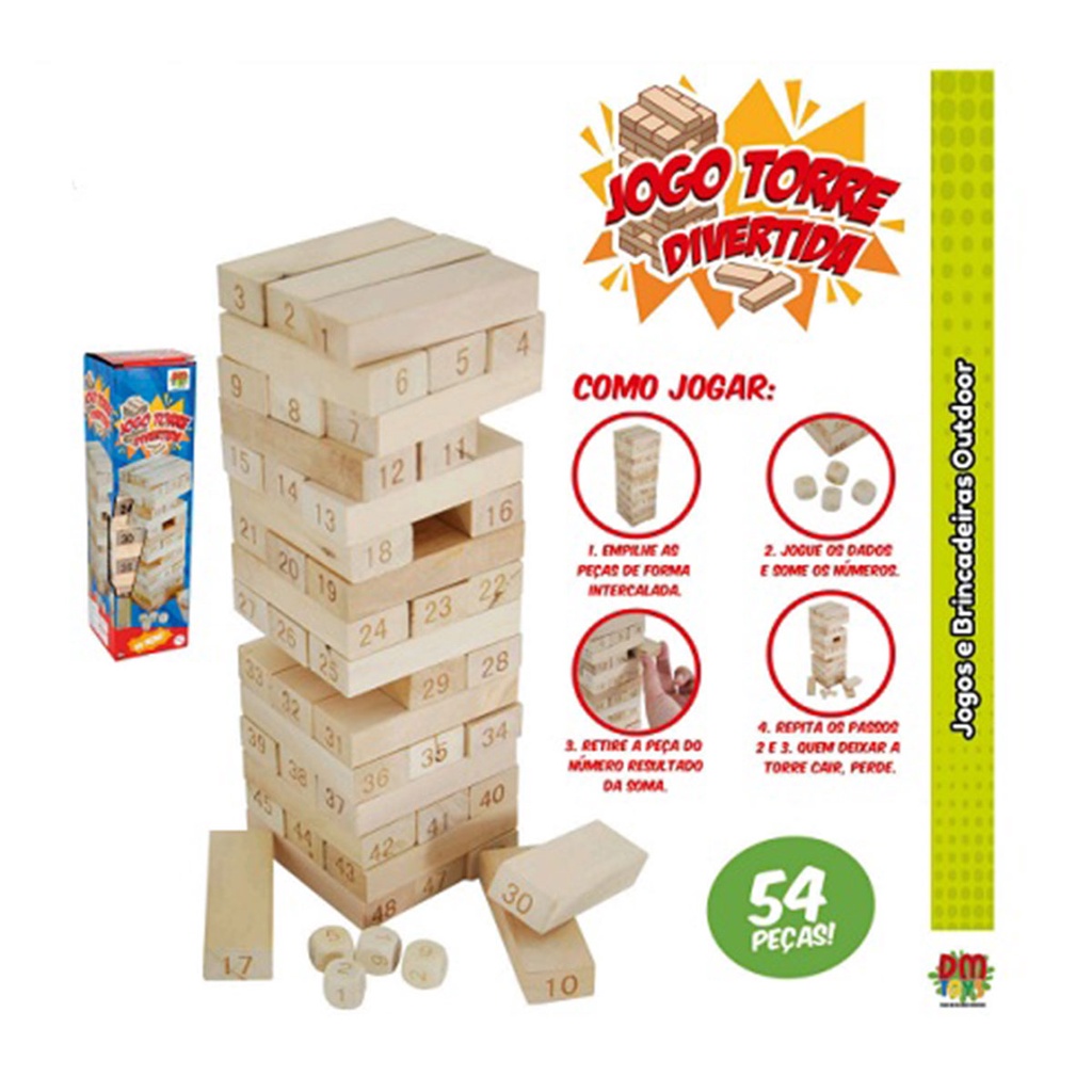 Jogo Torre Divertida 54 Peças