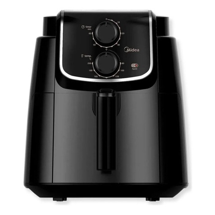 Fritadeira Elétrica Midea Air Fryer Gourmetfry FRB45P 4L 1500W Timer – Preto – 110 Volts