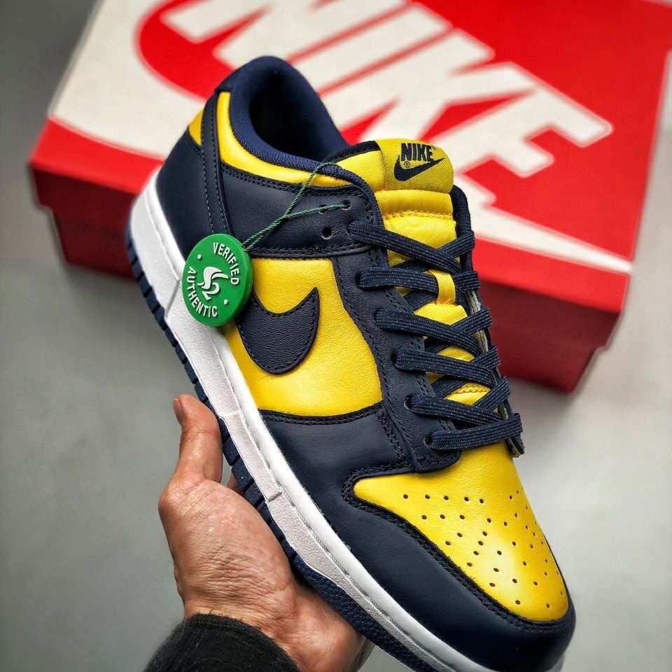 Nike Dunk Baixo Amarelo Tênis De Basquete "Michigan" Homens Azuis Tamanho: 36-45