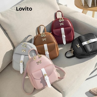 Lovito Mochila Colorblock Casual De Metal Com Arco Liso Para Mulheres LFA11275