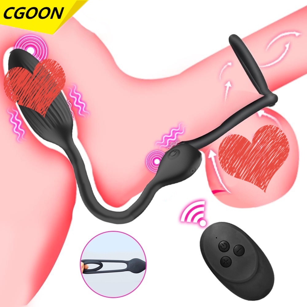 CGOON Vibrador Anal Para Homens Ejaculação Anel De Atraso Estimulação Da  Próstata Anéis De Massagem De Galo Sem Fio Brinquedo Sexual | Shopee Brasil