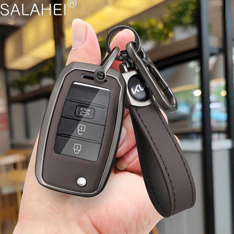 Capa Para Chaveiro Remoto Carro De Couro Kia Rio Optima Sportage Sorento Soul Ceed Cerato Forte Seltos Keychain Acessórios