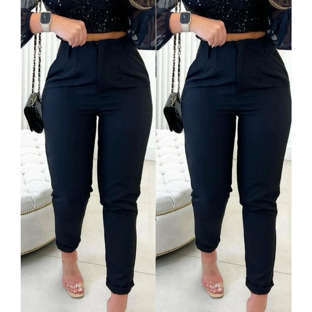 Calça Alfaiataria Zara Feminina Cintura Alta Moda social Sofisticado Envio mais rapido