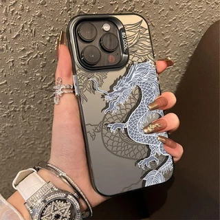 2024 Ano Novo Chinês Do Dragão Caixa IMD Para Iphone 11 12 13 14 15 XR X XS 6 6S 7 8 Plus SE 2 3 Pro De Proteção Câmera De Acrílico Duro