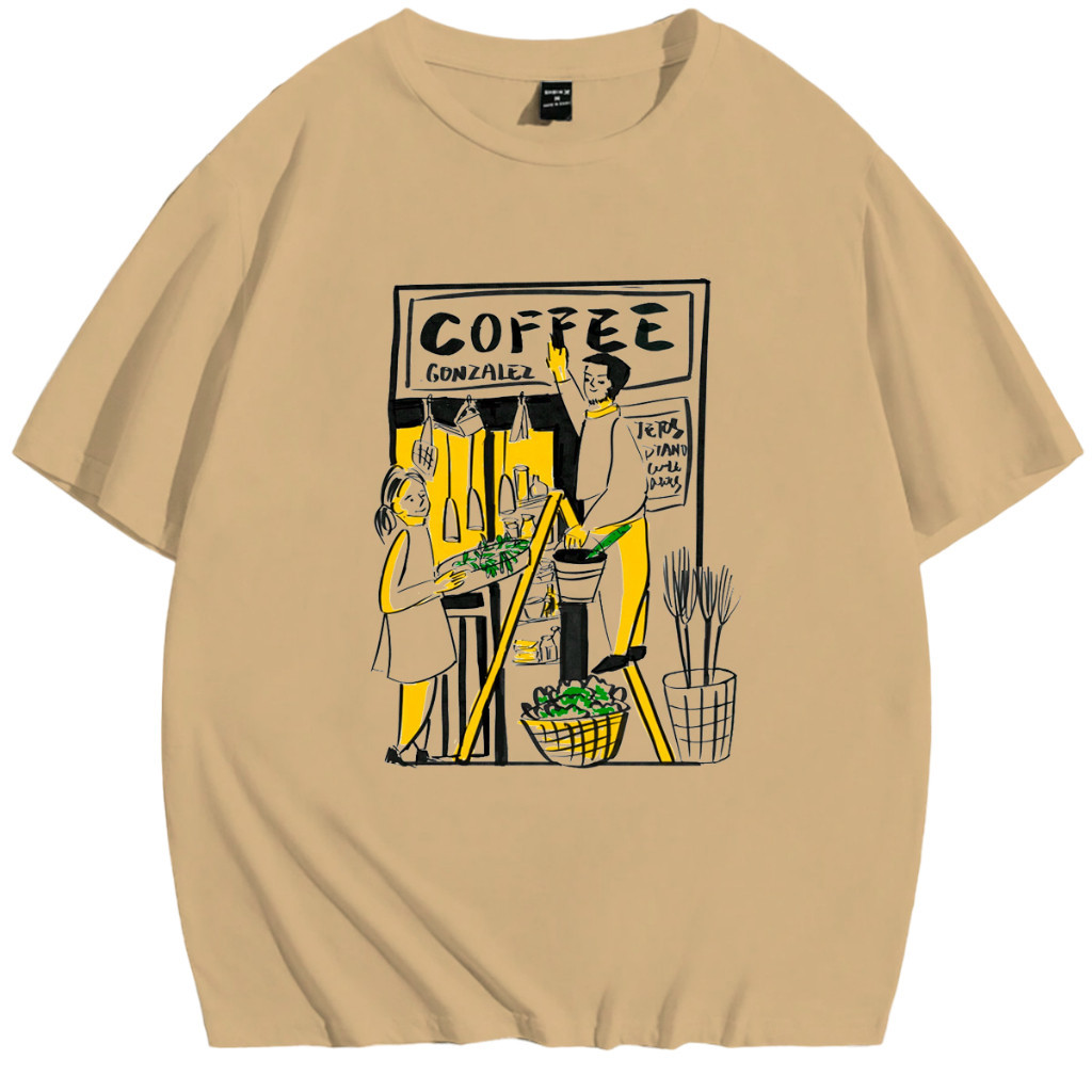 Blusa Canudo Café Coffee Homem Camisa T Shirt Vaso Plantas Estampa