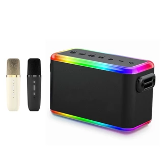 Caixa de Som Portátil Bluetooth 5.0 80w Karaokê com 2 microfone Sem fio MTS-8001 TWS