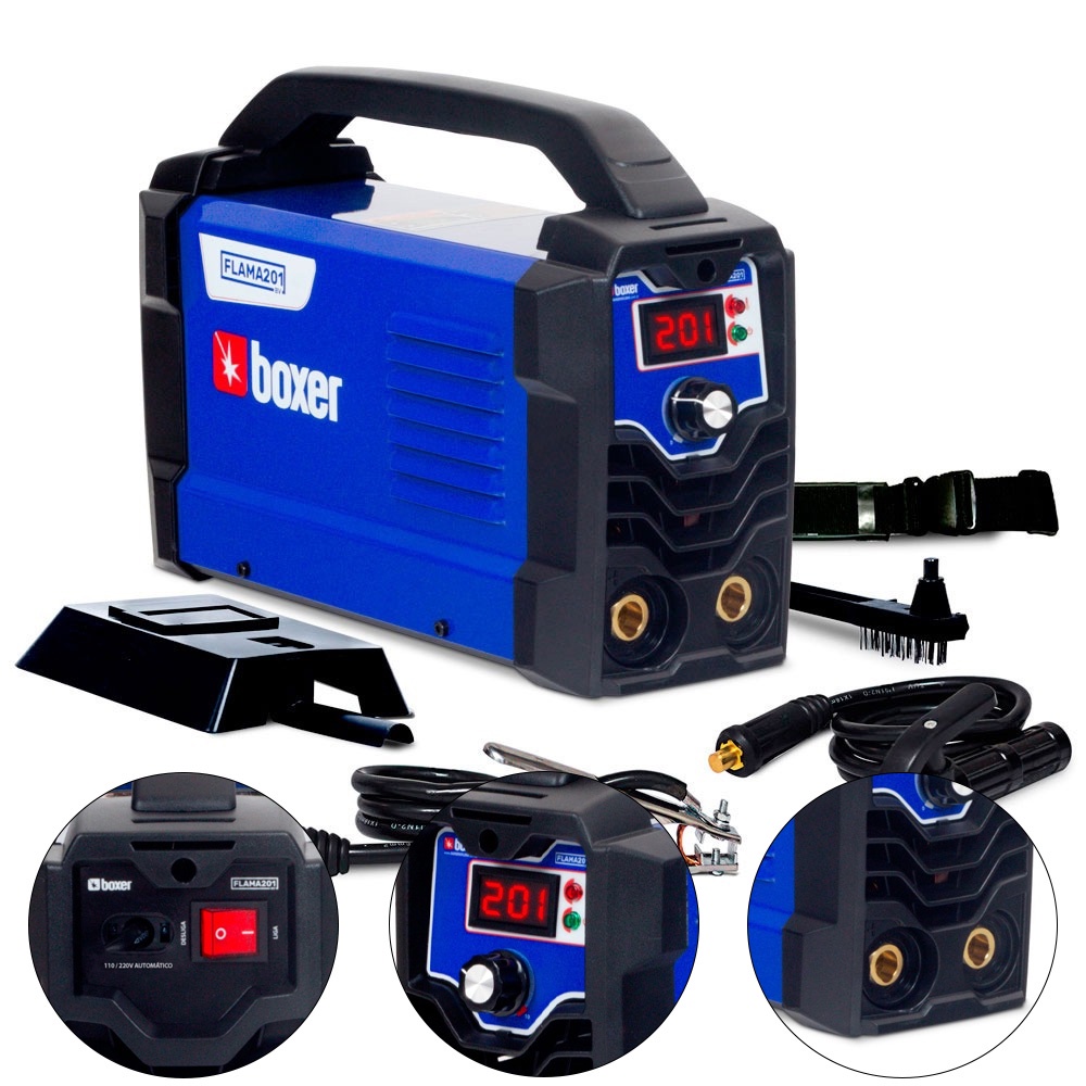 Maquina de Solda Inversora 200a Flama201bv Bivolt - Boxer | Shopee Brasil