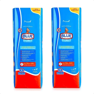Kit 2 Tapete Higiênico Blue Premium 82x60 cm - 30 Unidades