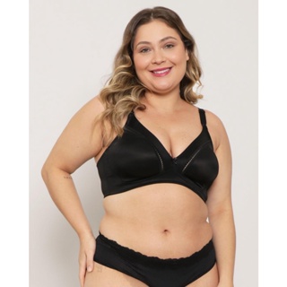 Sutiã Plus Size Base Sem Bojo Sustentação Delrio Preto