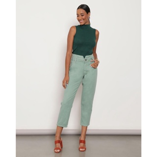 Calça Sarja Feminina Slouchy Verde