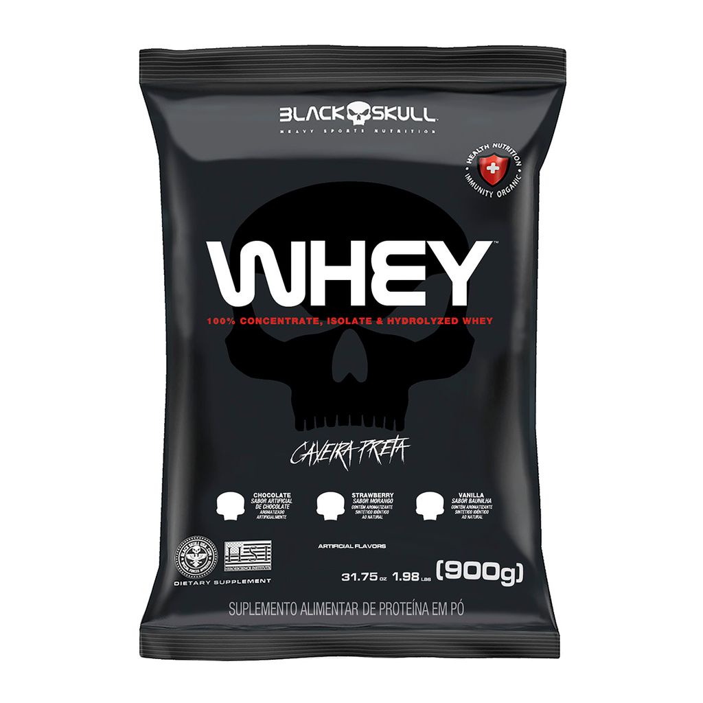 Whey Protein Refil Black Skull – 900g (wpi, Wpc, Wph)