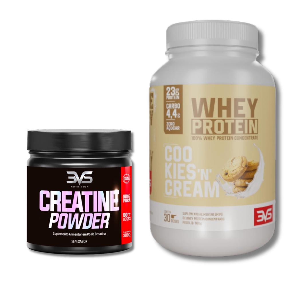 Combo Whey 900g + Creatina 300g Pura Monoidratada 3VS