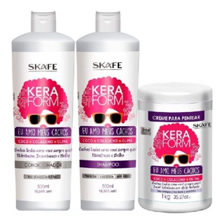 Kit Linha Completa Eu Amo Meus Cachos Keraform Skafe
