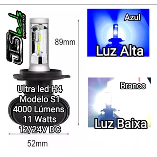 Ultra led S1 H4 Alta Azul / baixa Branca