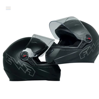 CAPACETE FW3 GTX CLASSIC PRETO FOSCO COM OCULOS VISEIRA CASU