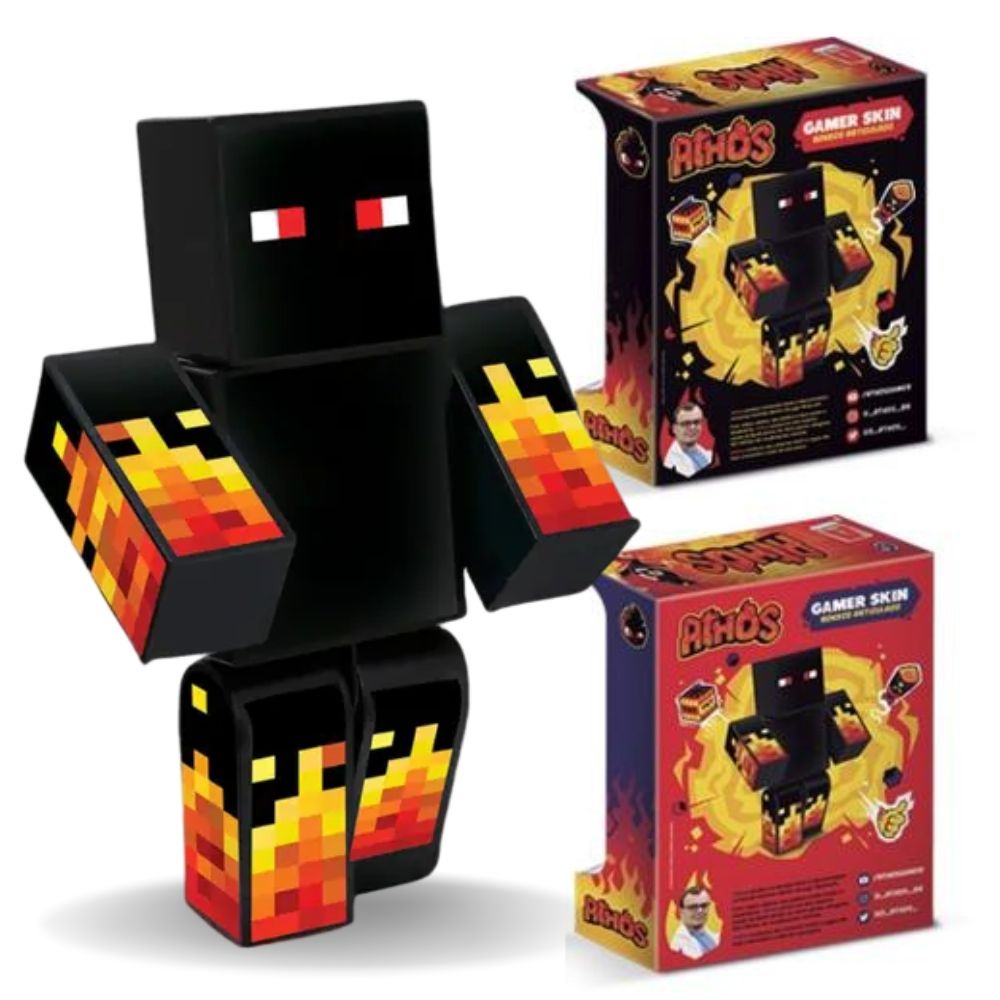 Boneco YouTuber Athos Minecraft Articulado - Algazarra 25CM E 35CM ...