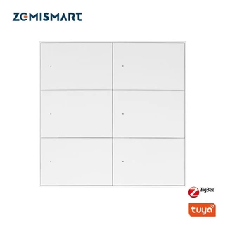 Zemismart Tuya Zigbee Push Wall Light Switches 6 Gangues Com Neutro Controle De Aplicativos Alexa Google Home Smartthings