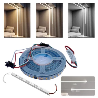Fita De Led Com Efeito Sequencial Luz De Correr Vai E Volta Para Perfil 5M Com Fonte Slim Palito De 12V 3A E Controlador