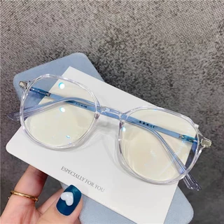 Óculos Anti-Radiação Lente Transparente Feminino Redondo Azul Ópticos De Computador Moda