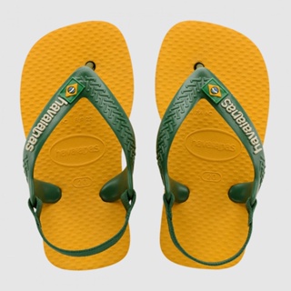 Chinelo Havaianas Baby Brasil Logo Amarelo Banana