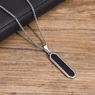 Casual Colares De Barras Pretas Coloridas Para Homens Minimalistas De Aço Inoxidável Geométrico Pingente Colarinho Corrente Presentes Jóias