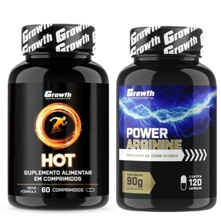 Hot Termogênico 60 Caps + Arginina 120 Caps Growth Supplements