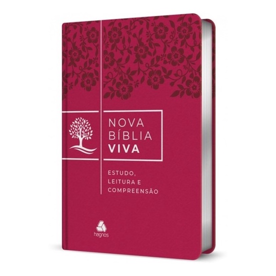 Nova Bíblia Viva- Estudo, Leitura e Compreensão | Capa Rosa Flores