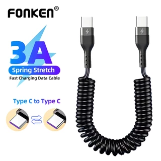 Fonken 3A USB C Para Tipo Cabo De Carregamento Rápido Telescópico De Puxar Mola Xiaomi Redmi Samsung OPPO Huawei Carro Dados