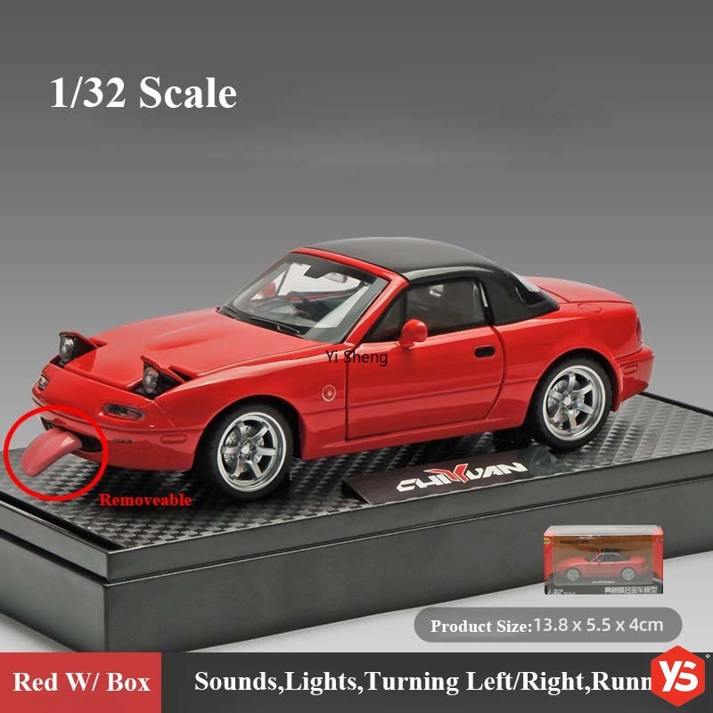 1/32 Escala Diecast Mazda Miata MX-5 JDM Convertible Coupe Car