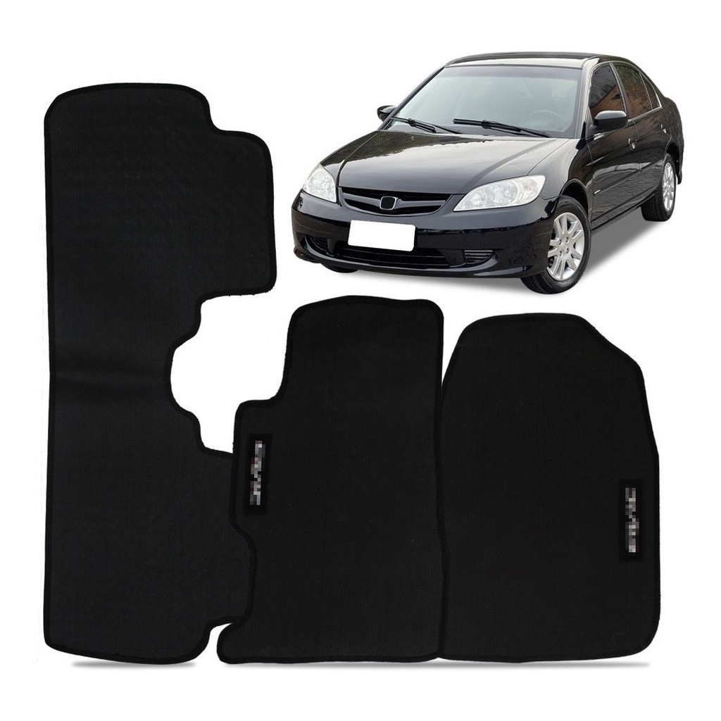 Tapete Civic 2001 2002 2003 2004 2005 2006 Borracha 3 Peças