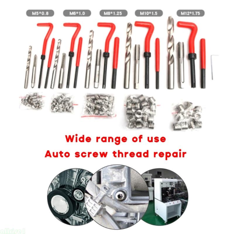 Kit De Insertos Autorroscantes - 116 Piezas, M3 A M12, Acero Inoxidable, Para Reparación De Roscas En Múltiples Usos