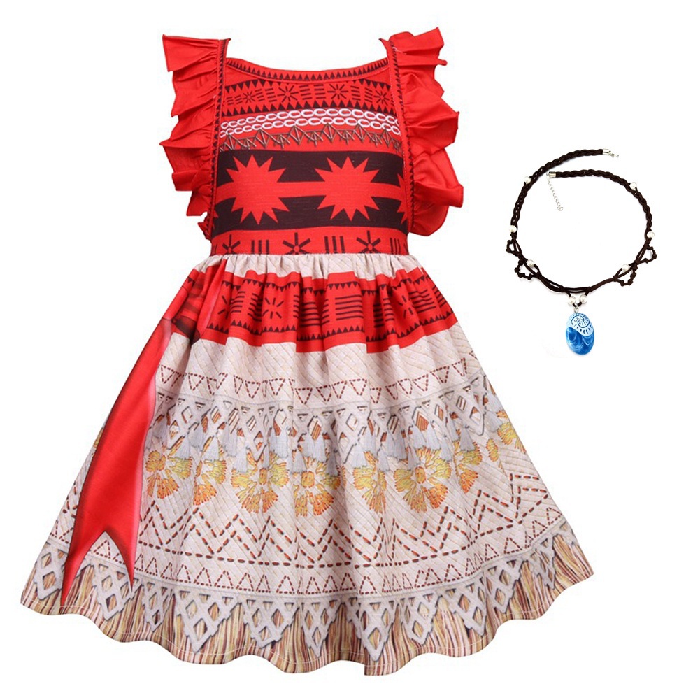 Moana Fairytale Costume Princesa Havaiana Traje Cosplay Traje Colar ...