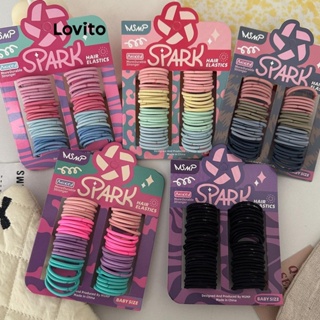 Lovito Laços De Cabelo Combinados Básicos Lisos Casuais Para Mulheres LFA10007