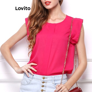 Lovito Blusa Casual Simples Com Babados Com Gota D