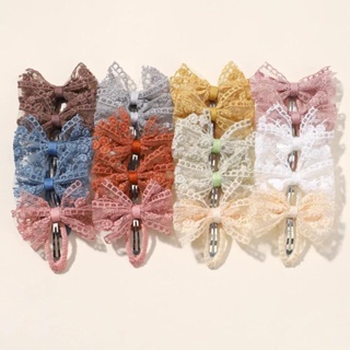 10pcs/set Girls Cute Lace Bows Clipes De Cabelo Para Crianças Princesas Feitas À Mão Acessórios