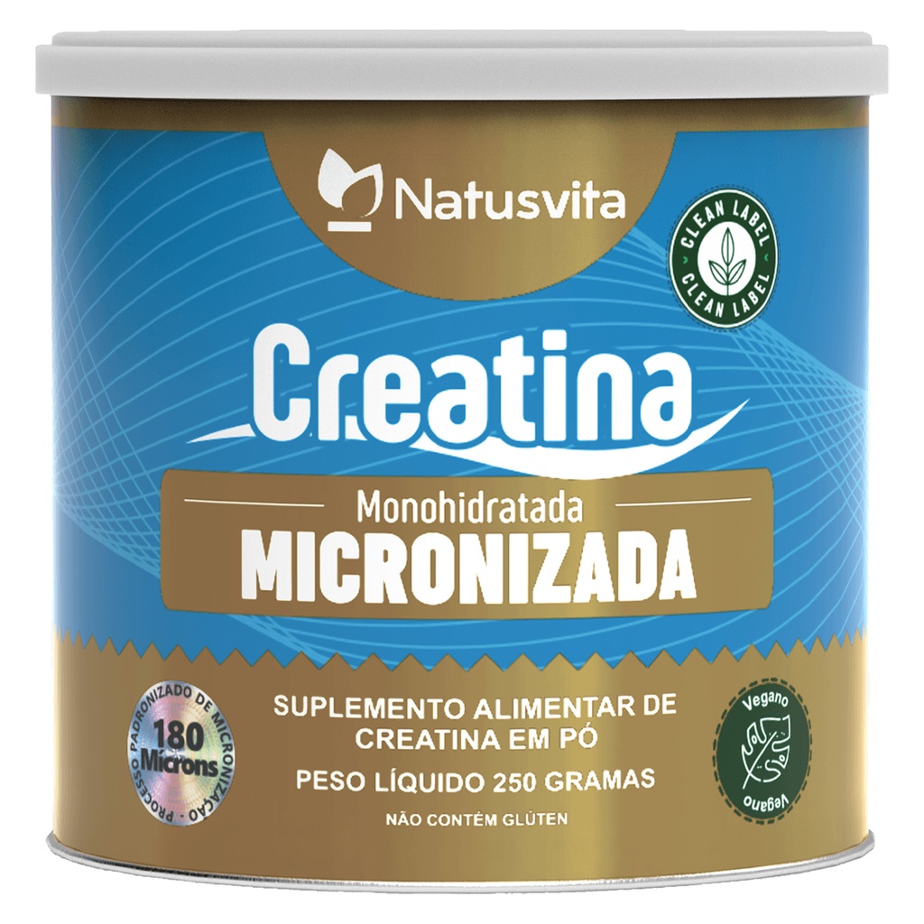 Creatina Monohidratada Micronizada 101% de Pureza. Laudo EuroFins. Livre de Metais Pesados.