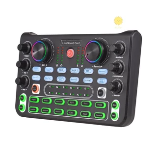 Placa De Som Sici Live Sound Card Mixer Gravação De Áudio Desktop Cantando DC 5V 44.1KHz Redução De Ruído Para Streaming Podcasting Com Botão Indicador Luminoso Bu