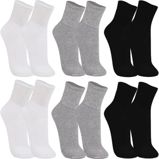 Meias Masculinas Terramar - Pacote Com 6 Pares, Preto, Tamanho G Para Trabalho E Esporte