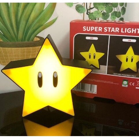 Super Mario Question Mark Luz Nocturna Luz USB Cinco pontas Estrela Lâmpada de Mesa Lâmpada de Cabeceira Sala de Estar Presente de Decoração de Quarto