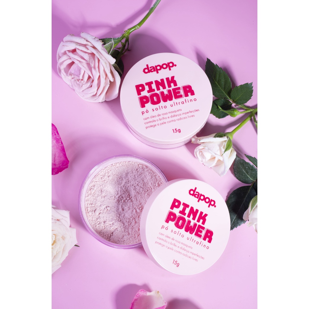 Pó Solto Ultrafino Rosa Mosqueta Pink Power - Dapop ou Fenzza