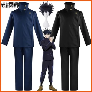Anime Quente Cosplay Jujutsu Kaisen Fushiguro Megumi Fantasia De Natal Festa Preto Azul Uniforme Homens Mulheres